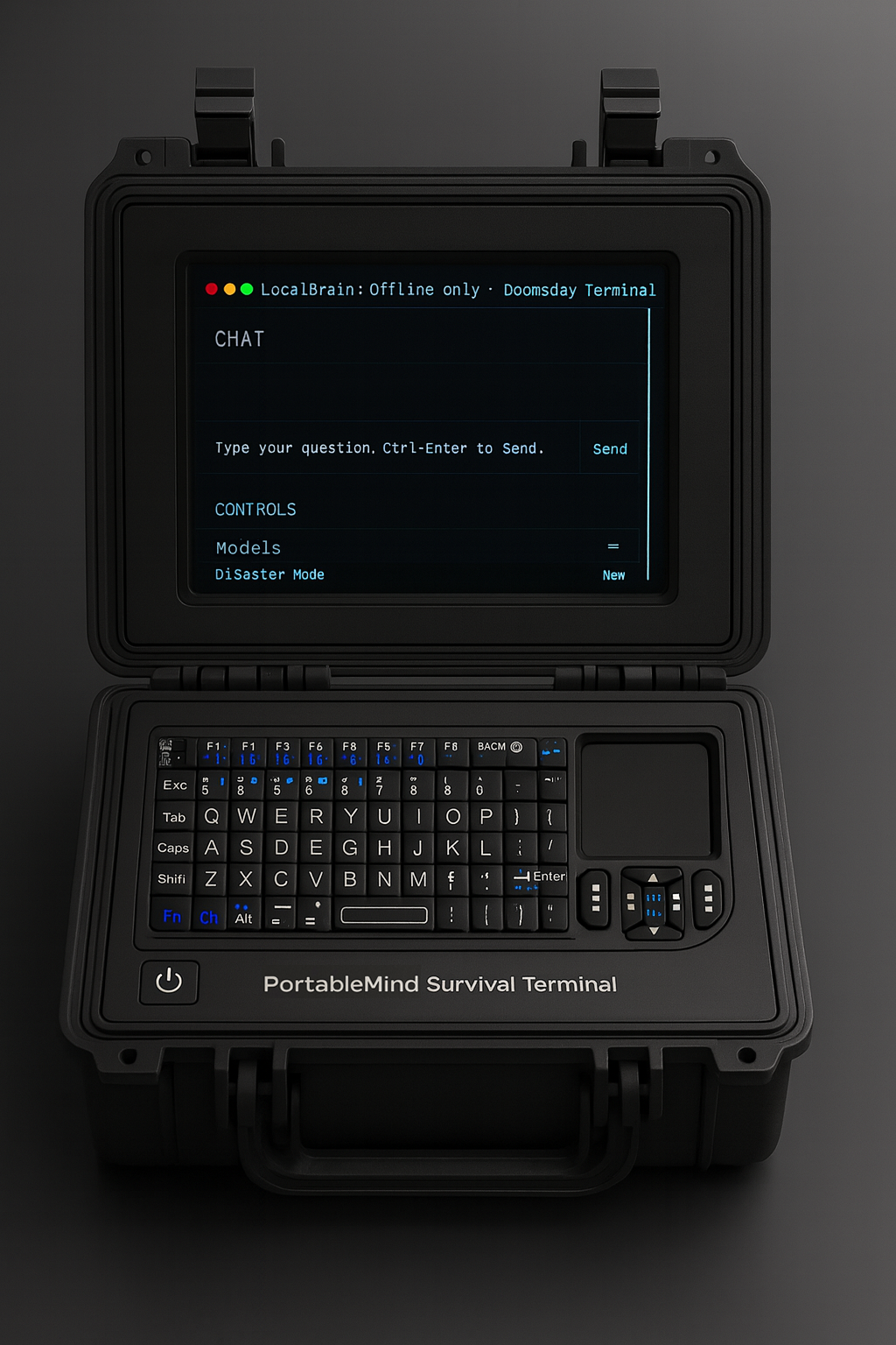 PortableMind Survival Terminal prototype in hardened enclosure